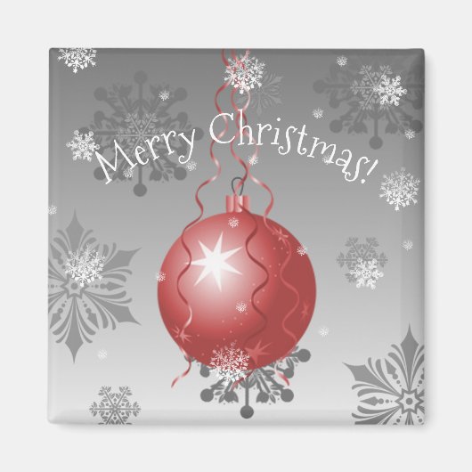 Red Fancy kerstsiernet Magnet Magneet (Voorkant)