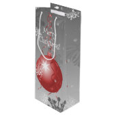 Red Fancy kerstsiertas Wijn Cadeautas (Voorkant Gekanteld)