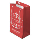 Red Fancy Ornamental Gift Bag Klein Cadeauzakje (Voorkant Gekanteld)