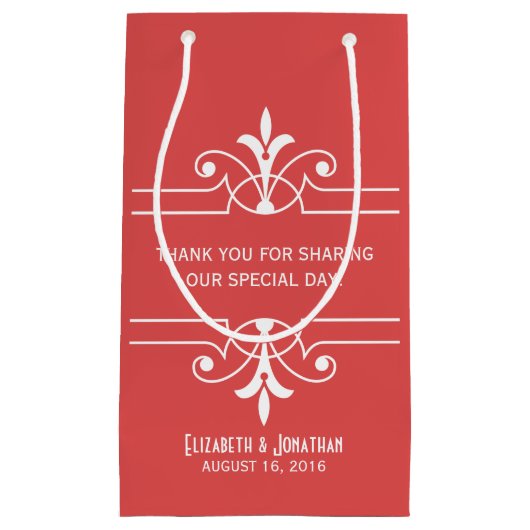 Red Fancy Ornamental Gift Bag Klein Cadeauzakje (Voorkant)