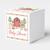Red Farm Animals Baby shower Bedankdoosjes (Voorkant Zijde)