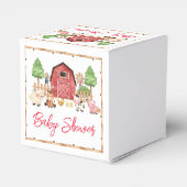 Red Farm Animals Baby shower Bedankdoosjes (Achterkant)