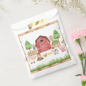 Red Farm Animals Baby shower Bedankzakje (Gezegeld)