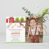 Red Farm Anniversaire Invitations avec photo (Debout devant)