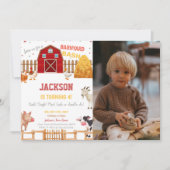 Red Farm Anniversaire Invitations avec photo (Devant)