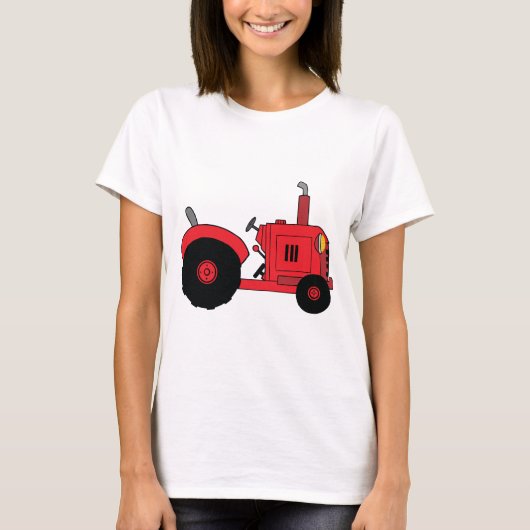 Red Farm Tractor Vehicle T-shirt (Voorkant)