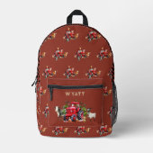 Red Farm Tractors Kids Personalized Backpack Bedrukte Rugzak (Voorkant)