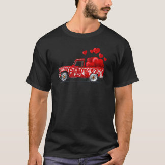 Red Farmhouse Truck Valentijnsdag Women Girls T-shirt