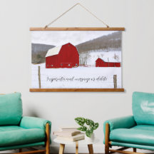 Red Farmyard Barns in Winter Wonderland