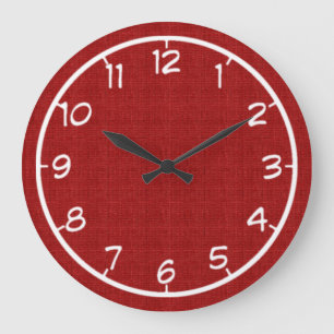 Red Faux Canvas klok