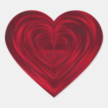 Red Faux Folie Heart Stickers