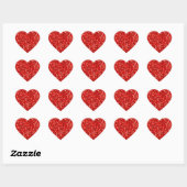Red Faux Folie Heart Stickers (Vel)