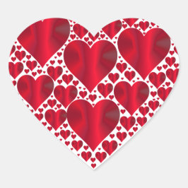 Red Faux Folie Heart Stickers