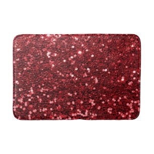 Red Faux Glitter Badmat
