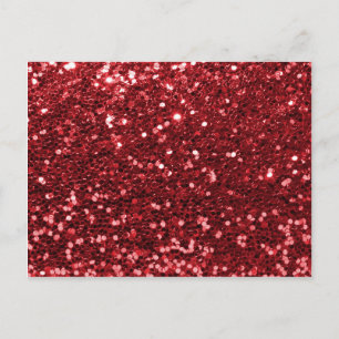Red Faux Glitter Briefkaart