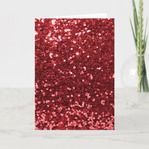 Red Faux Glitter Feestdagen Kaart