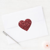 Red Faux Glitter Hart Sticker (Envelop)