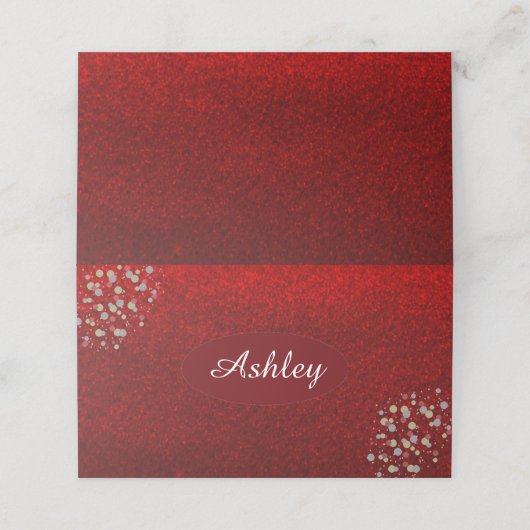 Red Faux Glitter-kerstzitjes (Buitenkant ongevouwen)