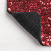 Red Faux Glitter Muismat (Hoek)