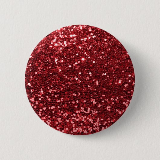 Red Faux Glitter Ronde Button 5,7 Cm (Voorkant)