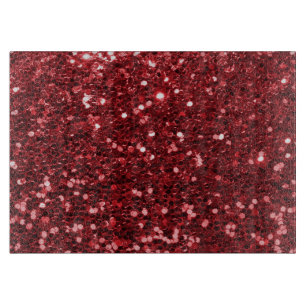 Red Faux Glitter Snijplank