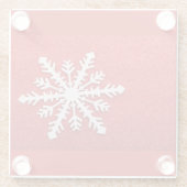 Red Faux Glitter Snowflake Drank Glazen Onderzetter (Achterkant)