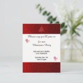 Red Faux Glitter Stars Kerstfeest Kaart (Staand voorkant)