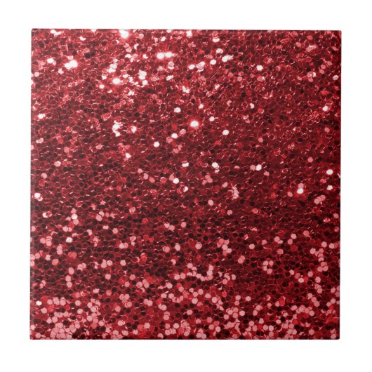 Red Faux Glitter Tegeltje (Voorkant)