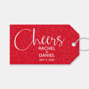 Red Faux Glitter Wedding Favor Cadeaulabel