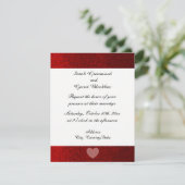 Red Faux Glitter Wedding Invitation Kaart (Staand voorkant)