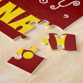 Red, Faux Gold 41st Birthday + aangepaste naam Puz Legpuzzel (Zijkant)