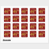 Red, Faux Gold 46th Birthday + Eigen naam Sticker (Vel)