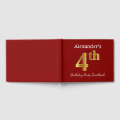 Red, Faux Gold 4th Birthday Party + aangepaste naa Gastenboek (Volledig)