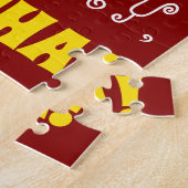 Red, Faux Gold 61st Birthday + aangepaste naam Puz Legpuzzel (Zijkant)