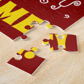 Red, Faux Gold 70th Birthday + aangepaste naam Puz Legpuzzel (Zijkant)
