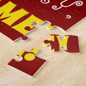 Red, Faux Gold 76th Birthday + Eigen naam Puzzle Legpuzzel (Zijkant)