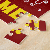 Red, Faux Gold 97th Birthday + Custom Name Puzzle (Côté)