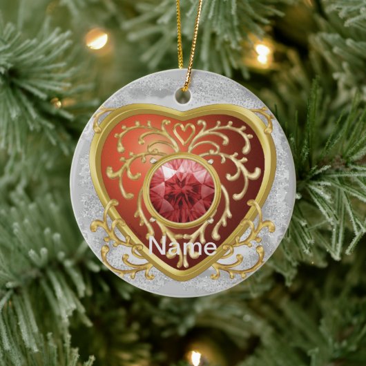 Red Faux Jewel Hart fee ornament (Boom)