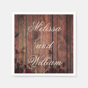 Red Faux Lace Wedding Servetten