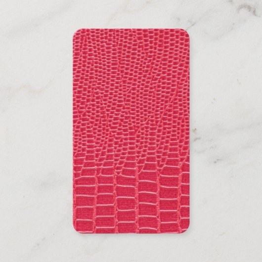 Red Faux Snake Skin Leather iPhone Style Visitekaartje (Voorkant)