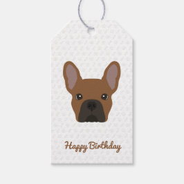 Red Fawn French Bulldog Birthday Cadeaulabel