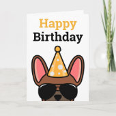 Red Fawn French Bulldog Bonne carte d'anniversaire (Devant)
