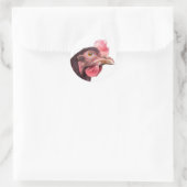 Red Feathered Chicken Egg Layer Hen Ronde Sticker (Tas)