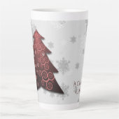 Red Festif Arbre de Noël Latte Mug (Devant)