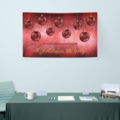 Red Festive Baubles op Red Bokeh - kerstfeest Spandoek (Beurs)