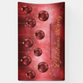 Red Festive Baubles op Red Bokeh - kerstfeest Spandoek (Verticaal)