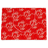 Red Festive Ho Ho Ho Kerstfeestdag Groot Cadeauzakje (Voorkant)
