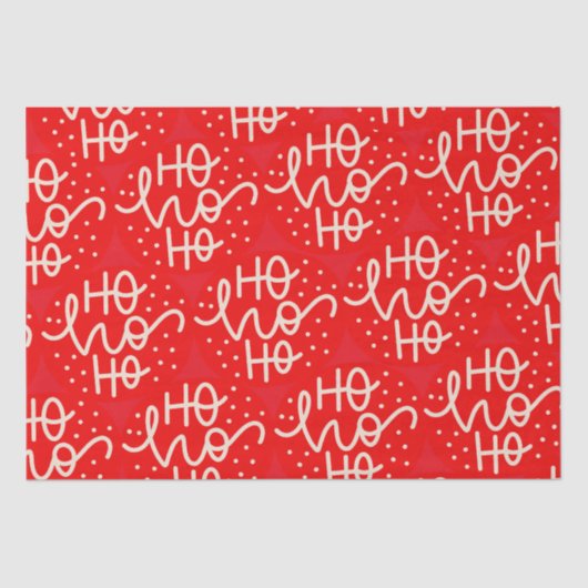 Red Festive Ho Ho Ho Kerstfeestdag, Pa Tissuepapier (Voorkant)