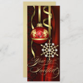 Red Festive Jubilee Holiday Uitnodiging (Voorkant / Achterkant)