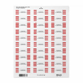 Red Festive Stripes Holiday Labels (Full Sheet)